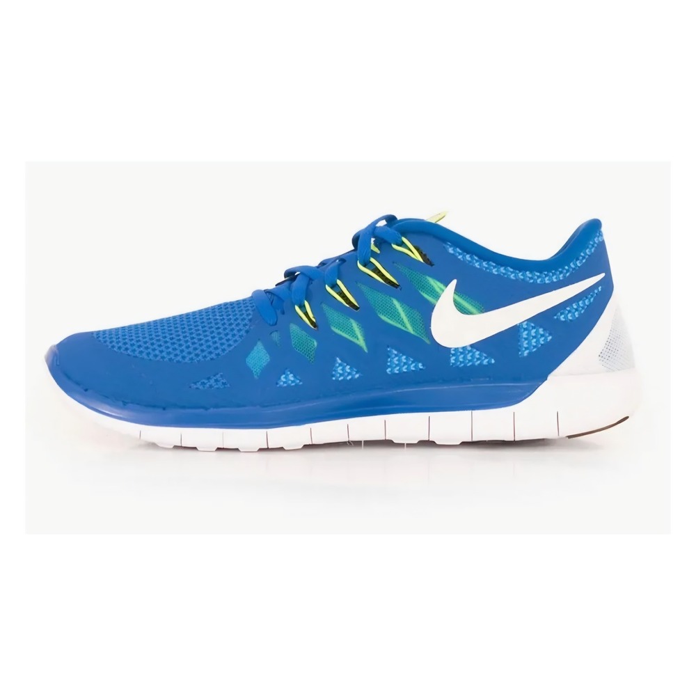 Nike Free 5.0 Kids Blue Lime Green Running Shoes 644428-400 Size 4.5Y